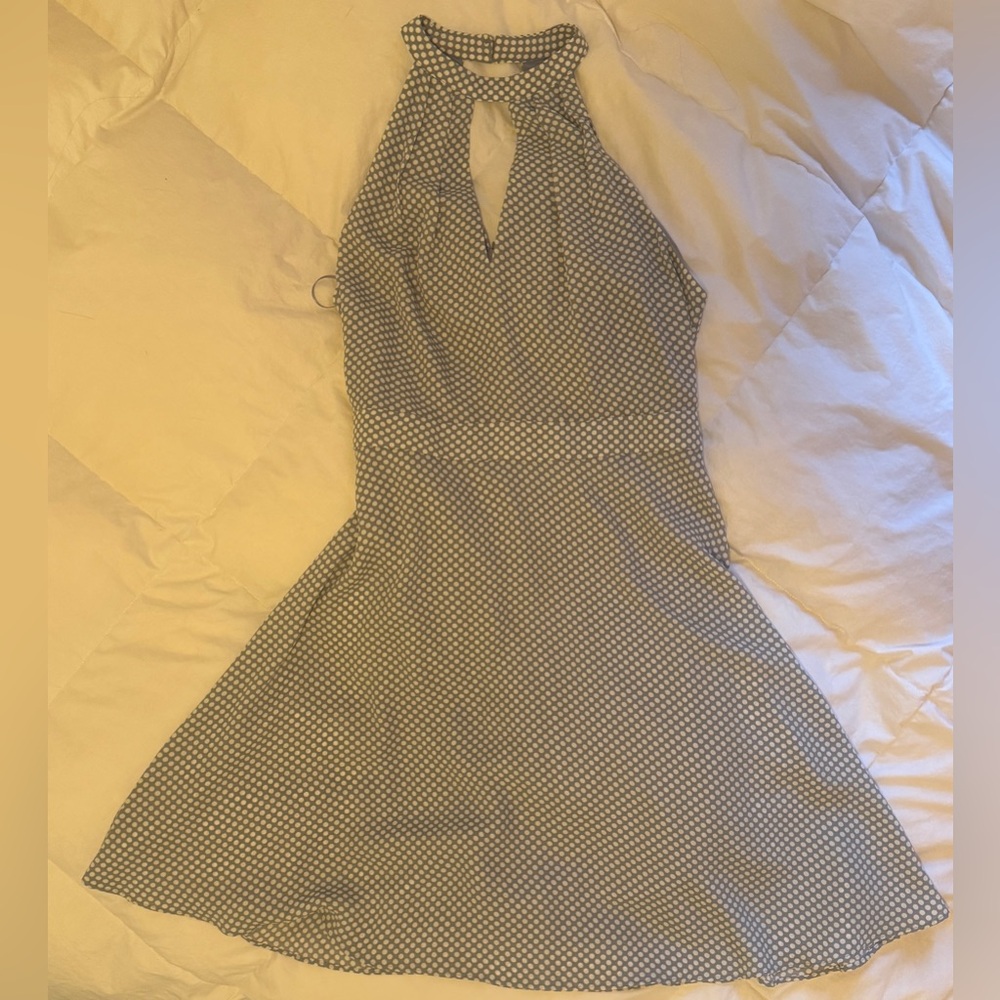 Express high neck vintage inspired polka dots dress